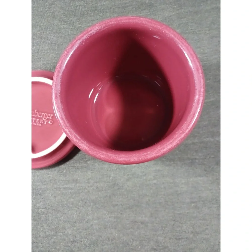 Longaberger Pottery Woven‎ Traditions Crock Paprika Red Cranberry
